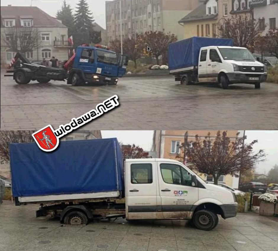 Włodawa: Katastrofa w fontannie, czyli JAK służby komunalne zrobiły pokaz specjalny przed Świętem Niepodległości /wideo/  Wydarzenia z miasta Włodawy powiat włodawskiego i gminy Włodawa oraz  Polesie Zachodnie na Sygnale i 24 na dobę